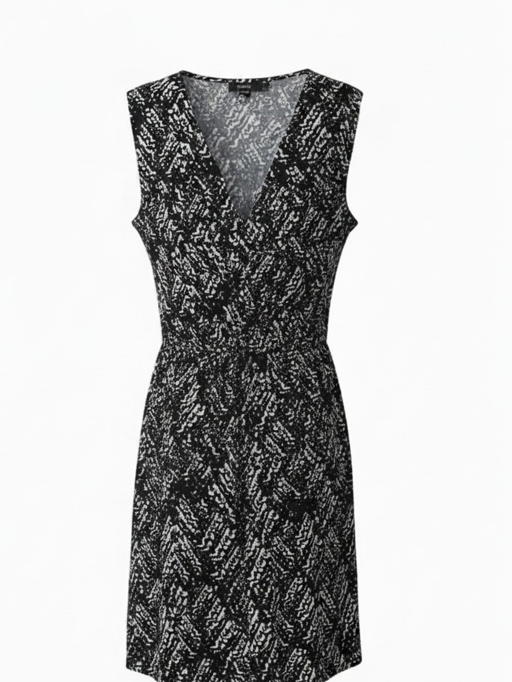 Apt. 9 Black and White V-Neck Midi Dress